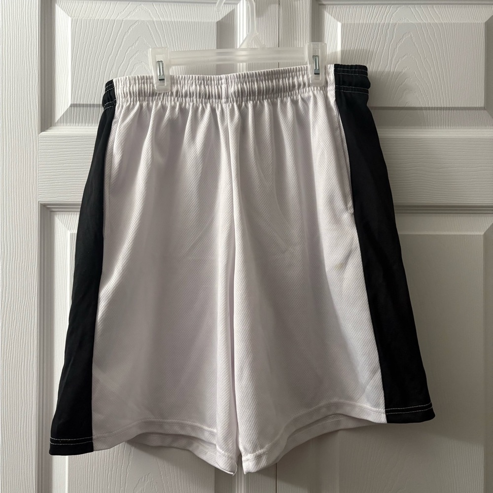 Zone Pro Black and White Athletic Shorts Lightweight Elastic Waist